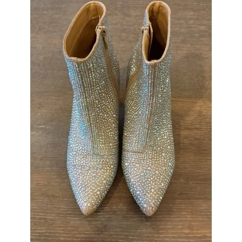 Forever Rhinestone Bling Boots Booties size 7 Glam - Picture 3 of 8